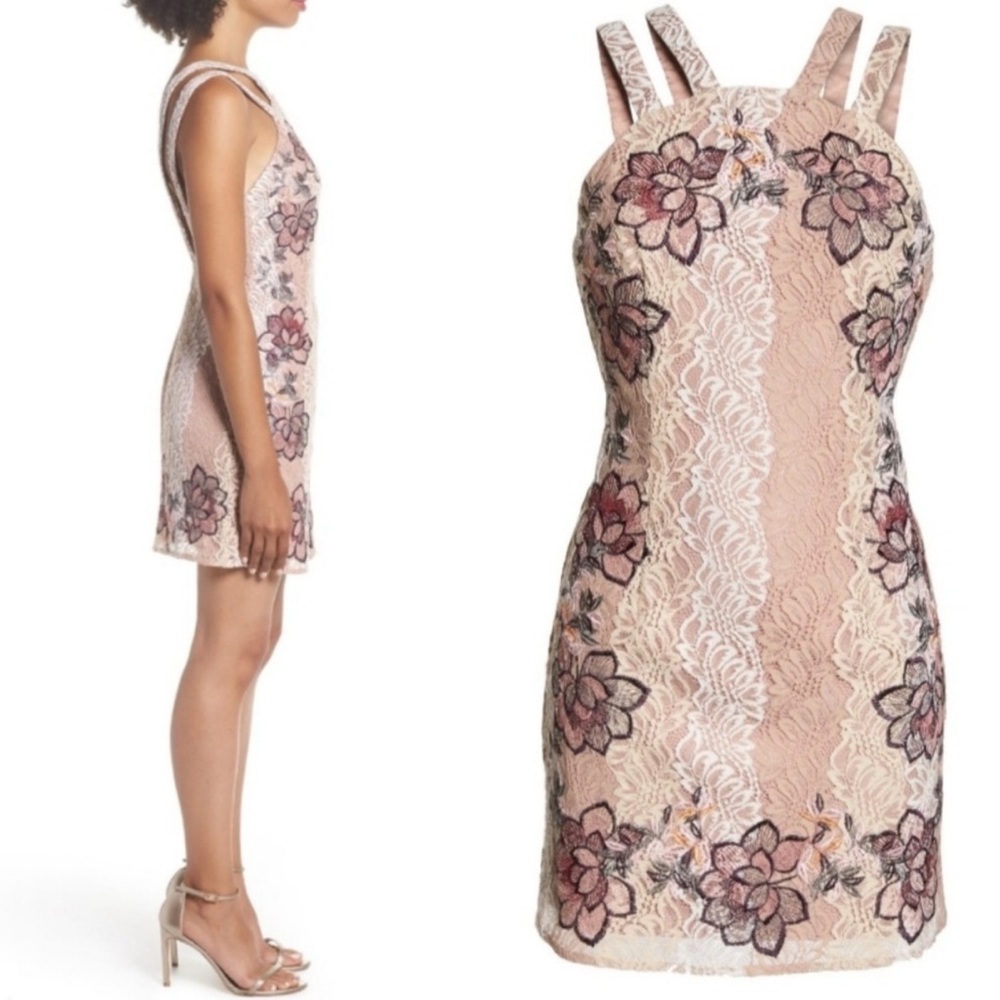 NEW Foxiedox Georgina Floral Appliqué Lace Mini Dress